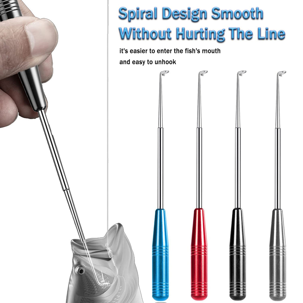 Fish Hook Remover Tool, Fishing Hook Quick Removal Descending Device, Fishing Gear Security Equipment Kits, Hook Extractor Accessories Detacher Tools with 4PCS Storage Tube