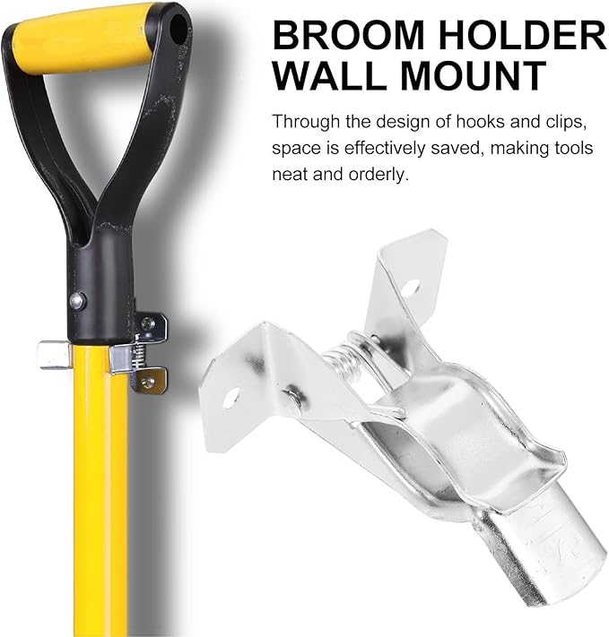 10pcs Broom and Mop Holder Wall Mount Iron Utility Hooks for Household Cleaning Tool Organization Storage