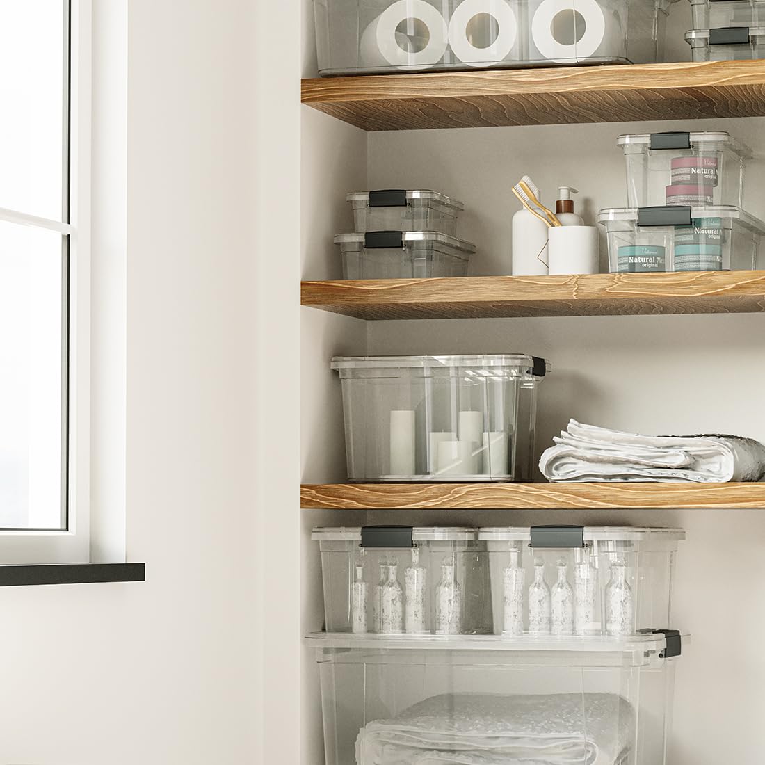 Clear Storage Boxes with Lids (6 Count)