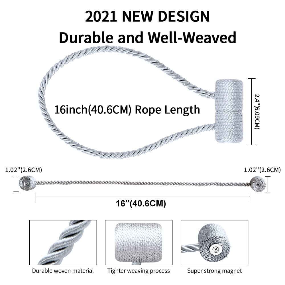 18 Inch Strong Magnetic Curtain Tiebacks (4 Count)