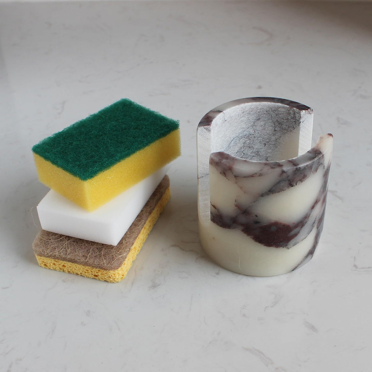 Natural Travertine Marble Sponge Holder for Kitchen Sink