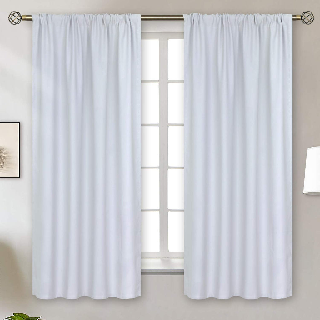 Rod Pocket Room Darkening Curtains for Bedroom 63 Inches Long