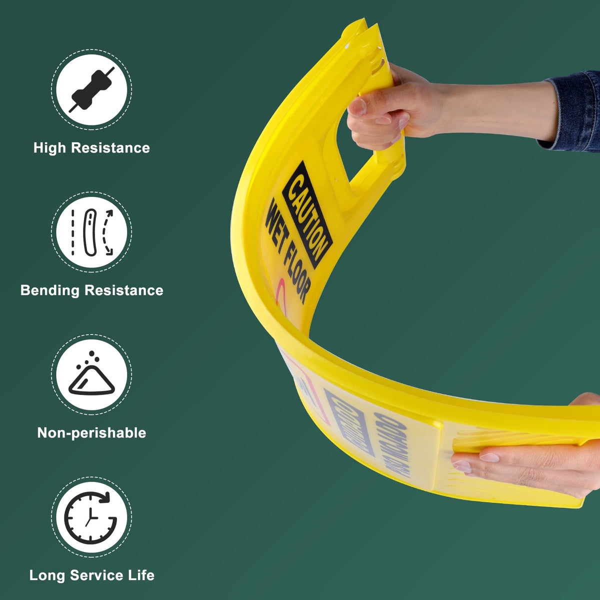 6 Pack 24 IN Caution Wet Floor Sign Bilingual Foldable Safety Sign (6 Count)