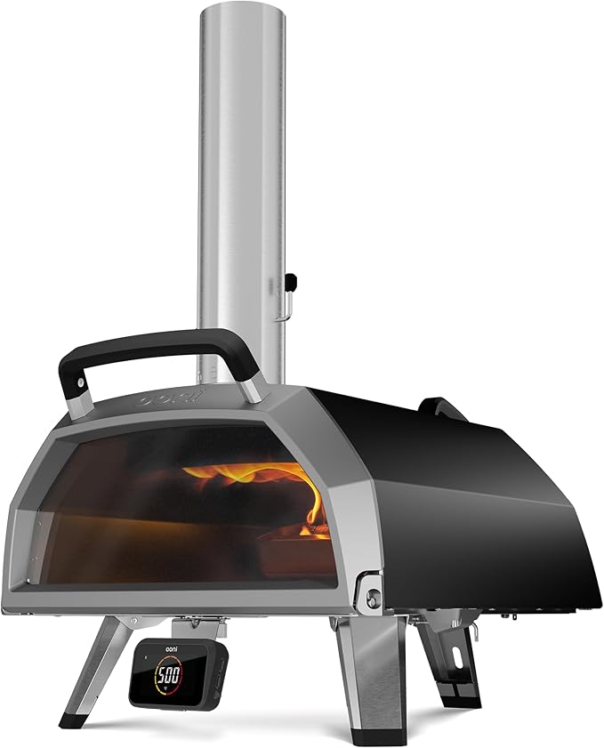 Ooni Karu 2 Pro Multi-Fuel Pizza Oven - Wood and Gas Outdoor Pizza Oven with Pizza Stone & Integrated Thermometer, Pizza Oven Outdoor, Dual Fuel 16 Inch Pizza Maker, Outdoor Cooking Grill