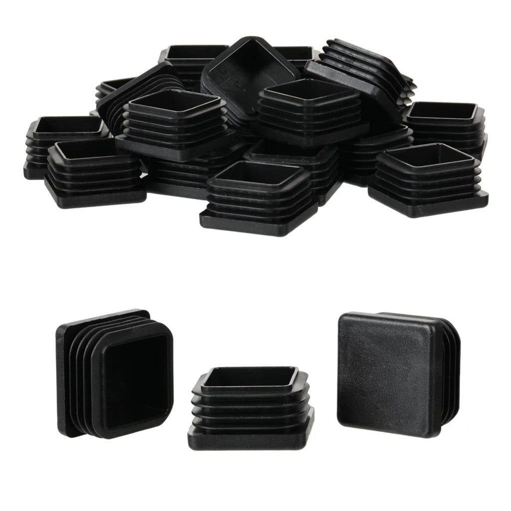 1-1/8" Square Tube End Cap Plastic Plugs Chair End Caps 1.1 Inch (28mm), 1 1/8 X 1 1/8 Tubing Plugs Furniture Sliders Glides Black (Fit 0.95-1.04" Square Tube Inner Size, 24pack) (24 Count)