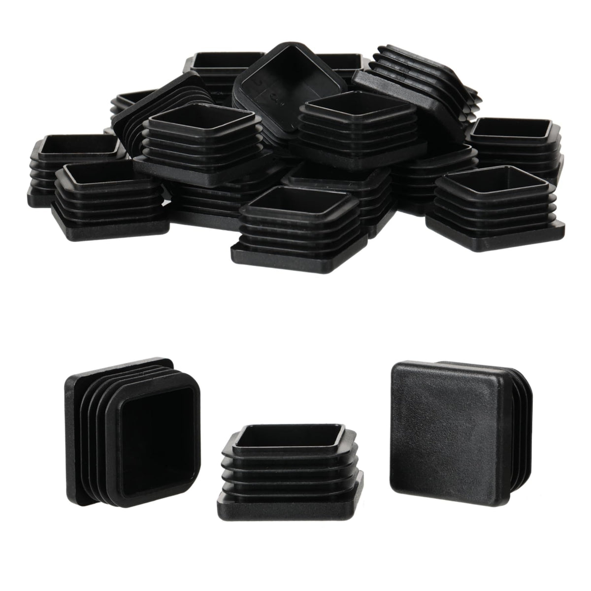 1-1/8" Square Tube End Cap Plastic Plugs Chair End Caps 1.1 Inch (28mm), 1 1/8 X 1 1/8 Tubing Plugs Furniture Sliders Glides Black (Fit 0.95-1.04" Square Tube Inner Size, 24pack) (24 Count)