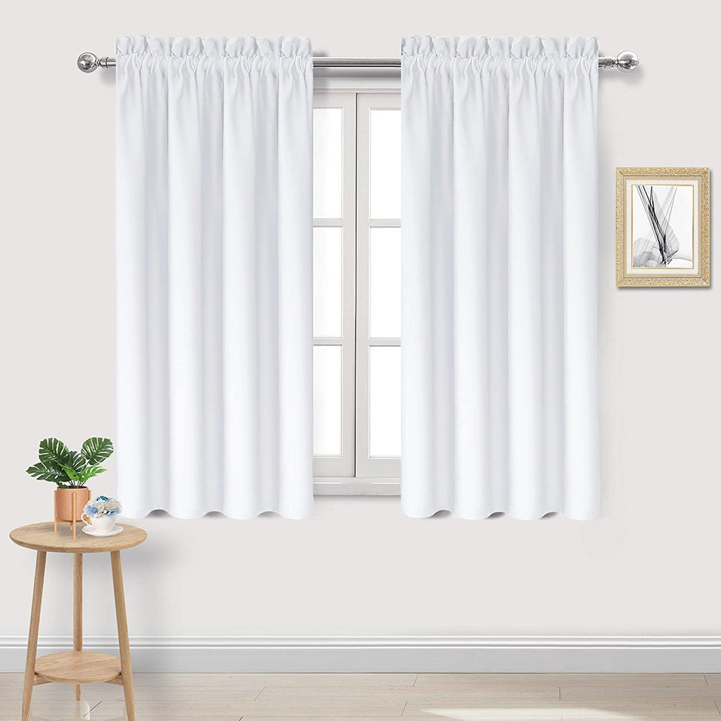White Curtains 50% Light Blocking for Living Room 54 Inch 2 Panels (2 Count)