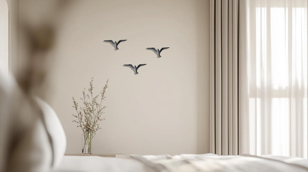Iron Cast Decorative Gull Bird Wall Mounted Coat Hooks (3 Count)