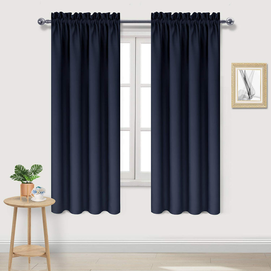 Blackout Curtains for Bedroom Living Room 42 x 72 Inch Long Navy (2 Count)