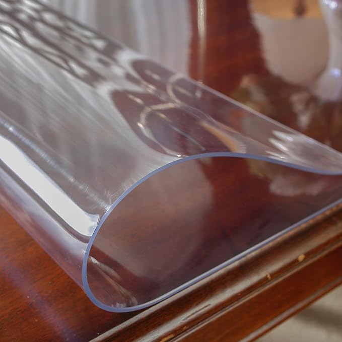 OstepDecor Clear Table Protector 36 x 36 Inch, 2mm Thick Plastic Table Cover, Waterproof PVC Clear Table Cover Protector, Desk Protector Mat, Writing Desk Pad for Desktop, Coffee & Dining Room Table