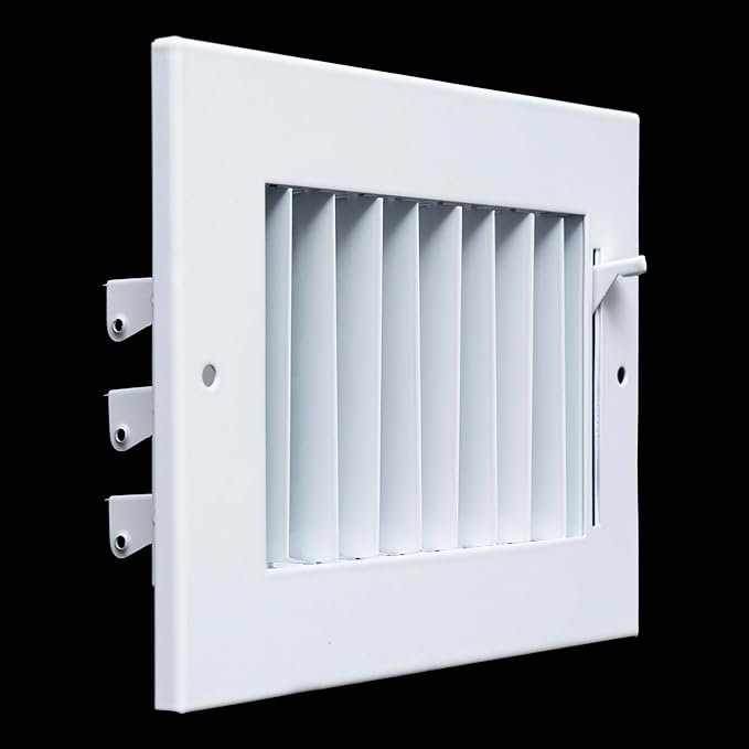 [8 Pack] Fits 6x4 Duct Opening Steel Adjustable Air Supply Grille by Handua | Register Vent Cover Grill for Sidewall and Ceiling | White | Out. Dim.: 7.75" X 5.75"