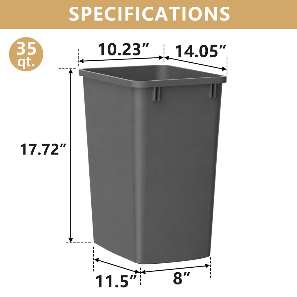 35QT Kitchen Trash Can