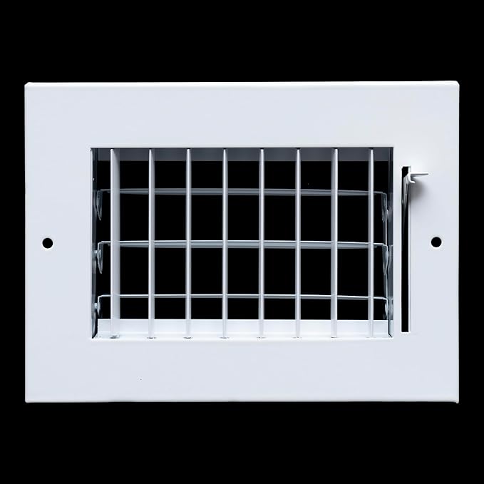 [8 Pack] Fits 6x4 Duct Opening Steel Adjustable Air Supply Grille by Handua | Register Vent Cover Grill for Sidewall and Ceiling | White | Out. Dim.: 7.75" X 5.75"