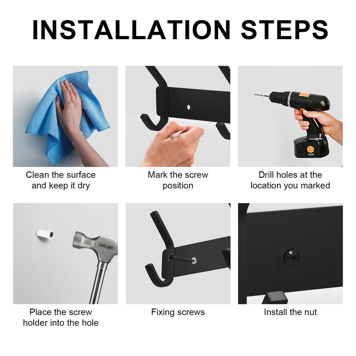 Wall Hooks Heavy Duty Aluminum Towel Hooks for Hanging Coat