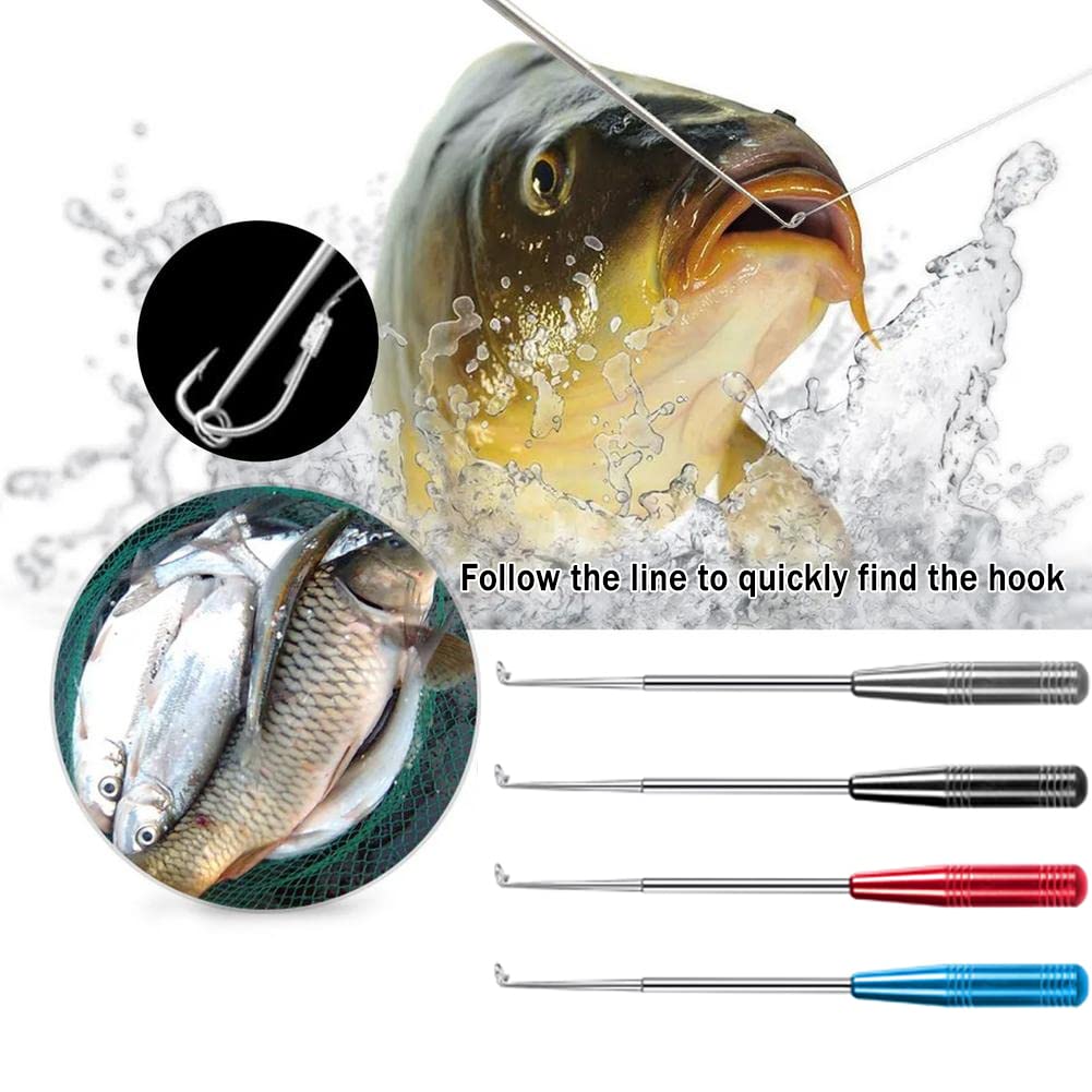 Fish Hook Remover Tool, Fishing Hook Quick Removal Descending Device, Fishing Gear Security Equipment Kits, Hook Extractor Accessories Detacher Tools with 4PCS Storage Tube