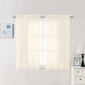 Cream Sheer Curtains 48 Inch Long (2 Count)
