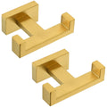 Double Towel Hook Brushed Dark Gold (2 Count)
