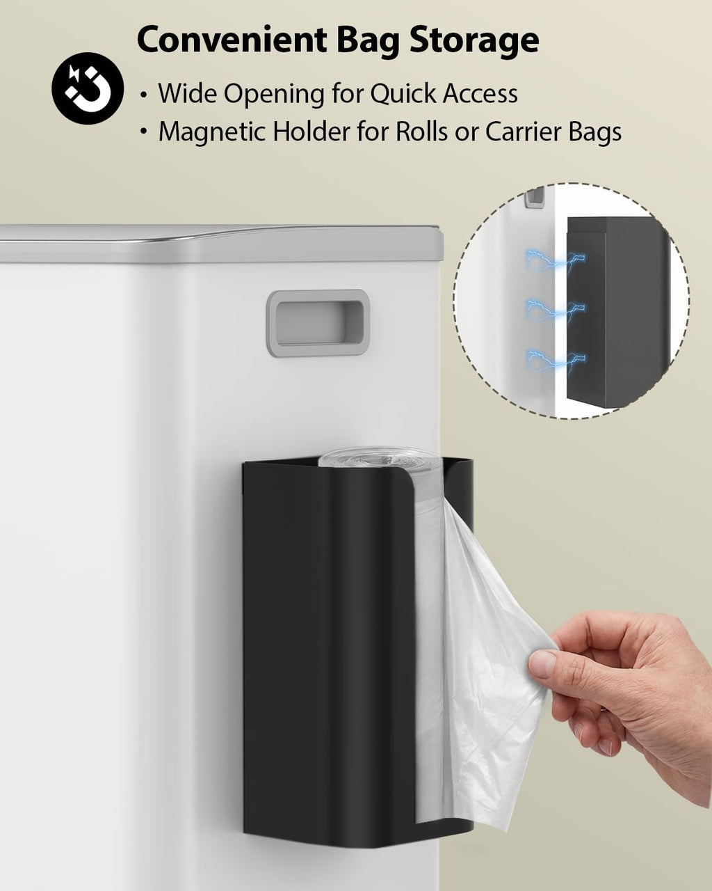 Dual Trash and Recycling Bins for Kitchen (2 Count)