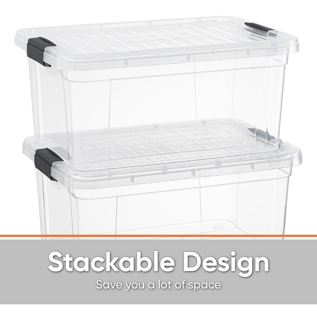 1.85 Quart Clear Plastic Storage Boxes with Lids (18 Count)