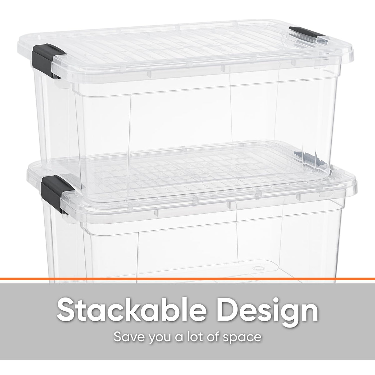 1.85 Quart Clear Plastic Storage Boxes with Lids (18 Count)