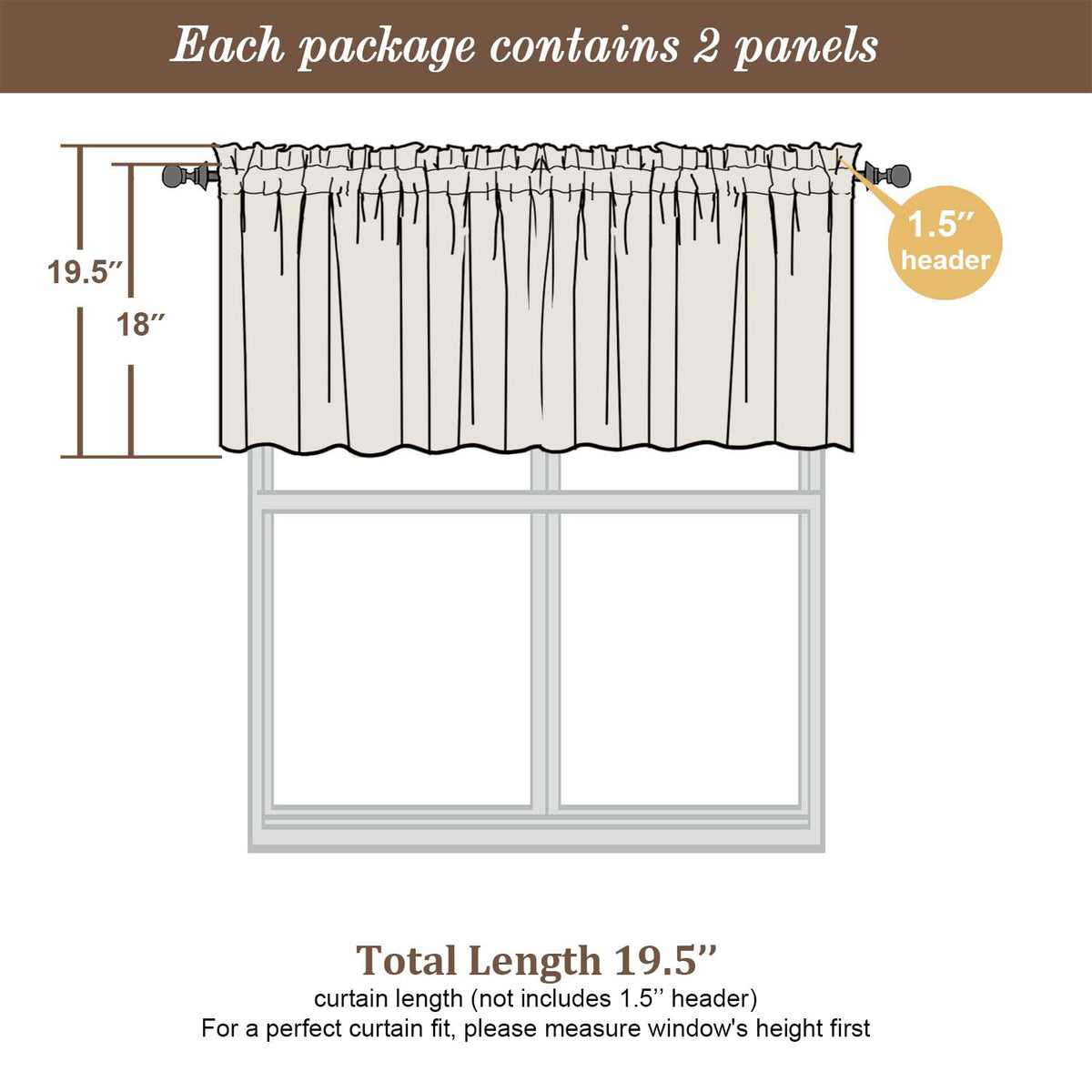 Sheer Valances for Windows 2 Pack (2 Count)