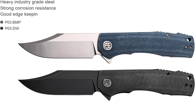 Petrified fish PFP03 Victor,3.58" K110 Satin Blade,140g Micarta Handel Flipper Liner lock Folding knife (Black Stonewashed)