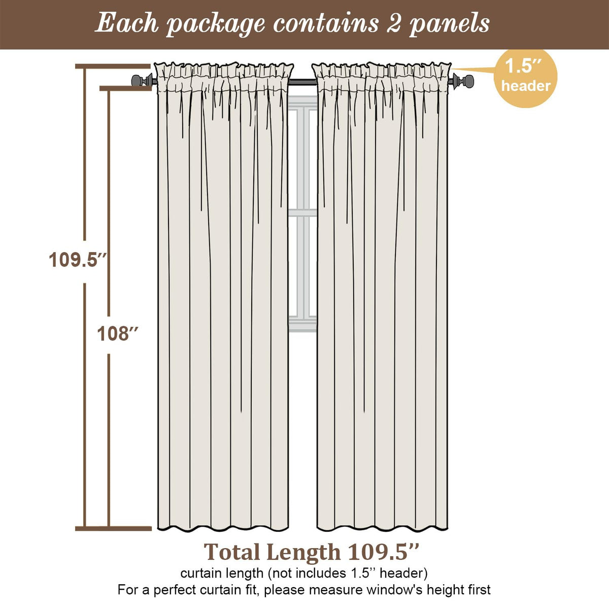 Extra Long Blush Pink Sheer Curtains 108 Inches Long 2 Panels (2 Count)