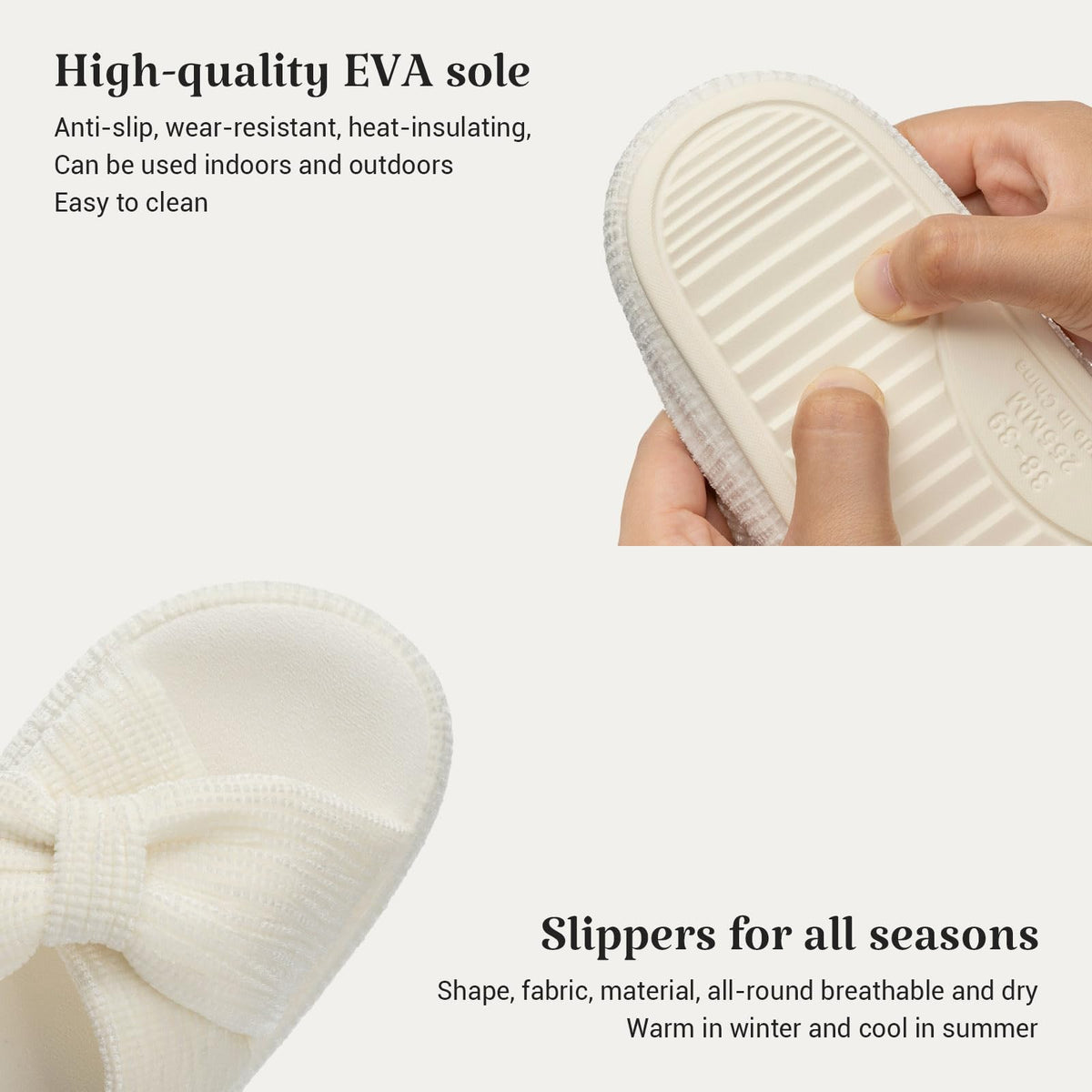 Slippers for Women Memory Foam House Bedroom Bow Crossbands Pearlescent Slipper Shoes Comfy Trendy Gift Slippers White Size 11 12 10.5