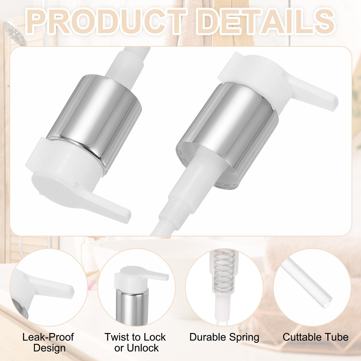 2 Pcs Soap Dispenser Pump Heads (2 Count)