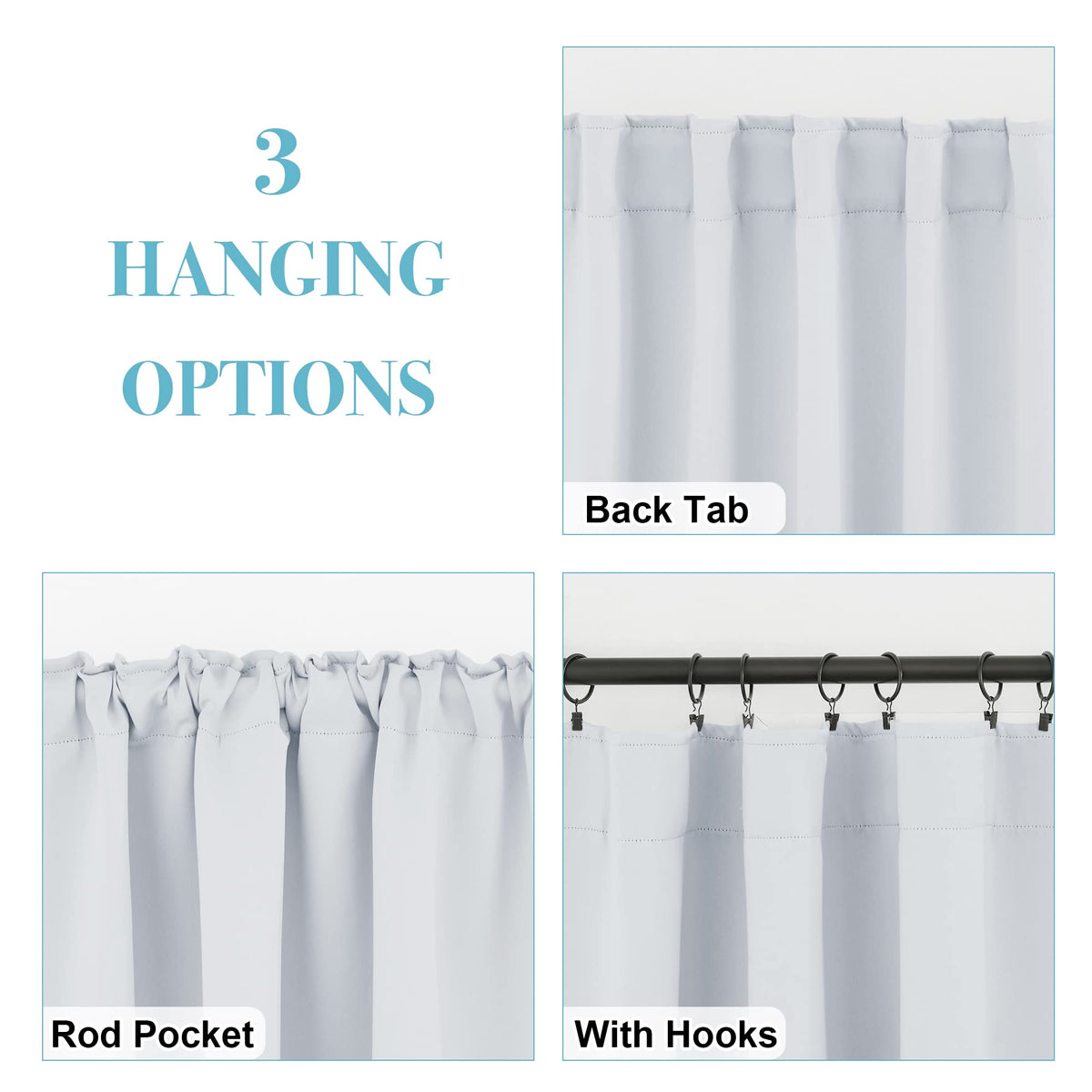 Blackout Curtains 72 inches Long for Bedroom (2 Count)