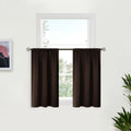Small Brown Kitchen Curtains 36 Inch Length (2 Count)