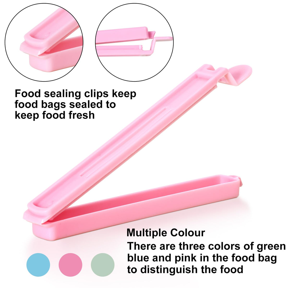 80 PCS Sealing Clip Bag Plastic Chip Large Size Food Clips Bag Clips for Food Storage Kitchen and Home (16 Ounce)