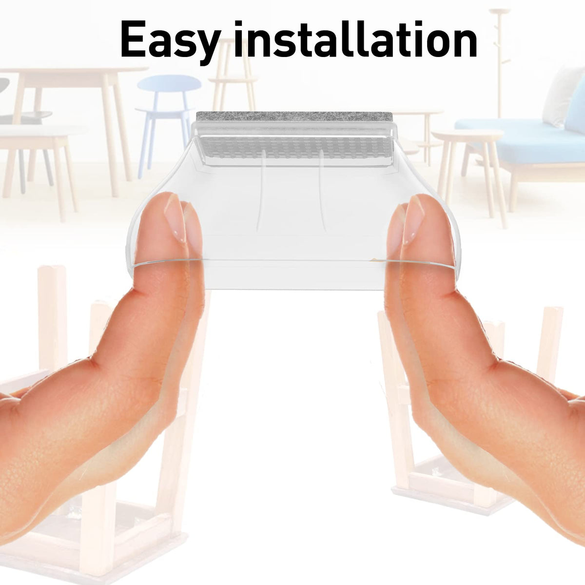 1" x 1 3 4" Rectangle Chair Leg Protectors for Hardwood Floors (16 Count)