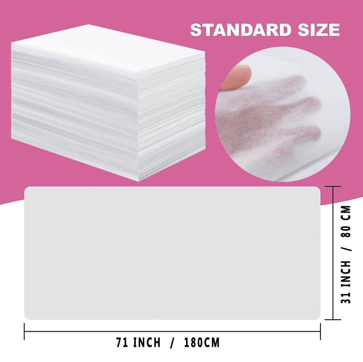 600 Pcs Disposable Bed Sheets for Massage Table 31" x 71" Massage Table Sheet Soft Non Woven Bed Cover Breathable for SPA Massage Beauty Tattoos (600 Count)