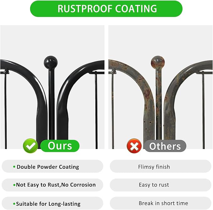 Garden Fence with Gate Metal Fencing Outdoor for Yard, 32in x50ft 22 Panels Outdoor Dog Fence Temporary Fence for Dogs Outside, Rustproof Garden Fencing Flower Bed Edging for Patio