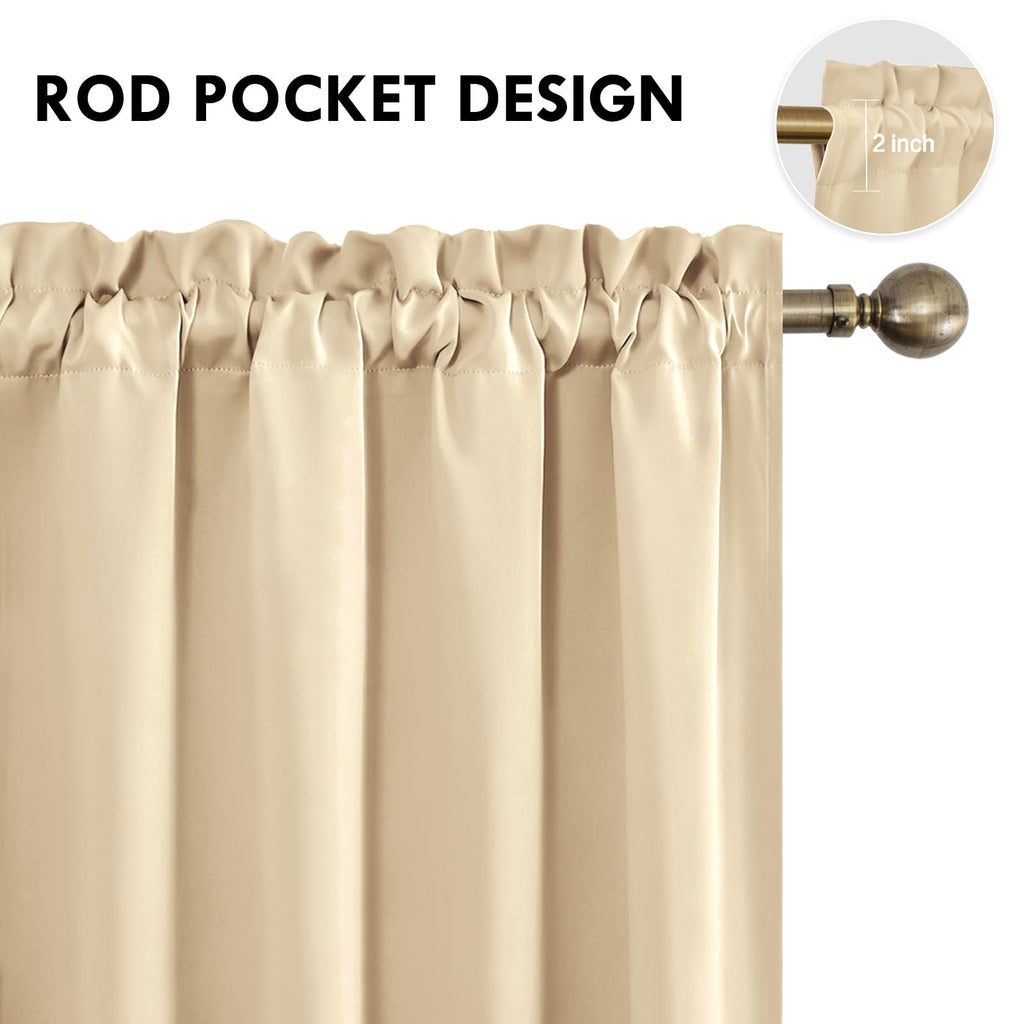 Beige Blackout Curtains for Bedroom