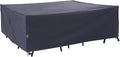 F&J Outdoors Patio Furniture Covers Waterproof UV Resistant Rip-stop Fabric Outdoor Furniture Cover, Grey, 84"Wx84"Dx27.5"H
