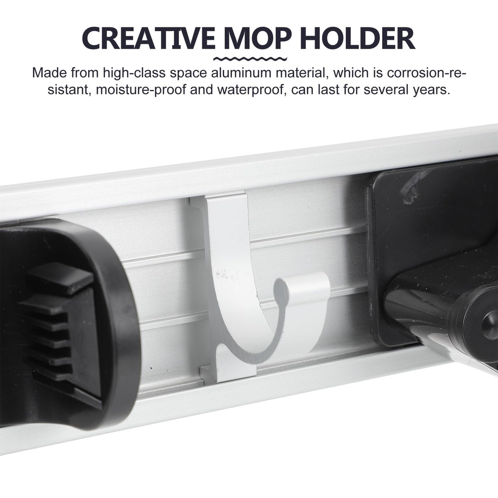 Space Aluminum Mop and Broom Holder Wall