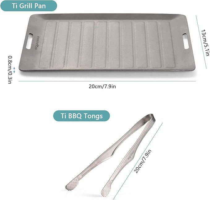 Camping Cookware Set, Camping Grill Pan or BBQ Tongs Set Portable Outdoor Cookware Lightweight Grill Pan for Backpacking Cooking Picnic
