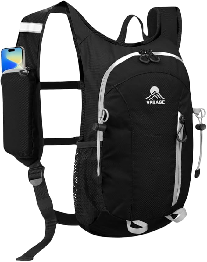 Small Hiking Backpack with Front Phone Holder, Packable Back pack with Chest and Waist Strap, Lightweight Daypack for Women Men