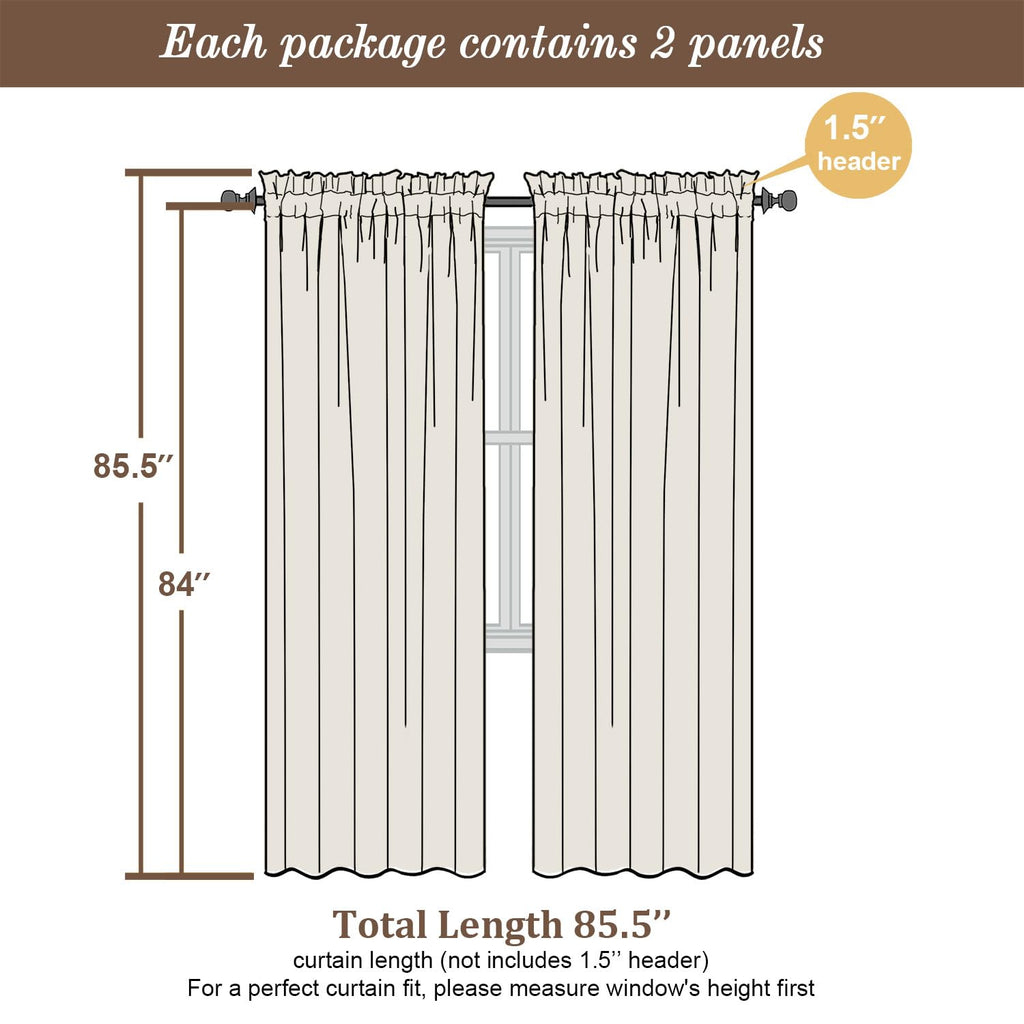 Blush Pink Sheer Curtains 84 Inches Long 2 Panels (2 Count)