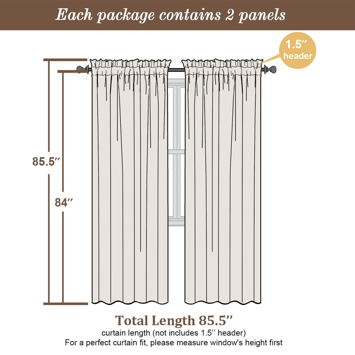 Blush Pink Sheer Curtains 84 Inches Long 2 Panels (2 Count)