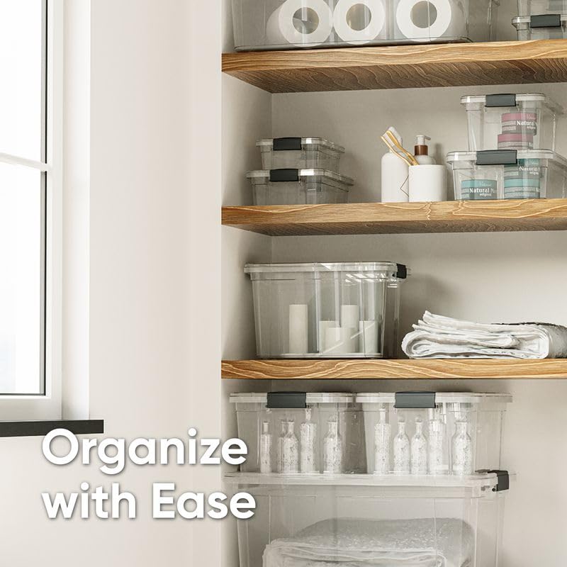 Clear Storage Boxes with Lids (8 Count)