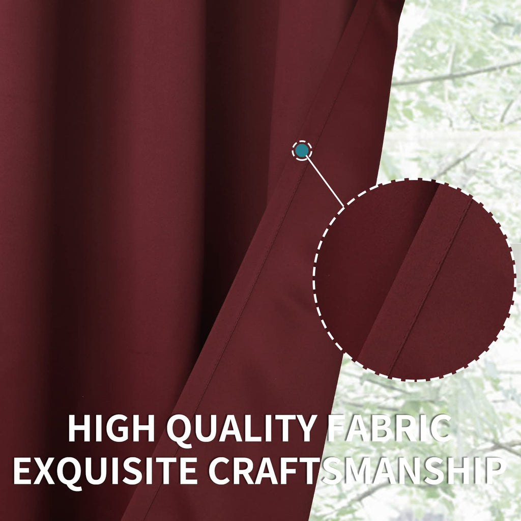 Short Burgundy Blackout Curtains 40 Inches Length (2 Count)