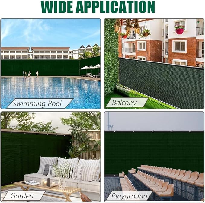 Petgrow Fence Privacy Screen 5FT X 29FT– Heavy Duty (HDPE) Outdoor Shade Mesh Cloth, 90% Blockage Fencing Shade Net Cover for Garden, Backyard, Balcony & Swimming – UV Protection, Windproof