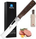 Folding Chef Knife 4.8" Sharp 440A Stainless Steel Blade Wooden Handle Pocket Foldable Japanese Style Kitchen Knife for Outdoor Camping Cooking