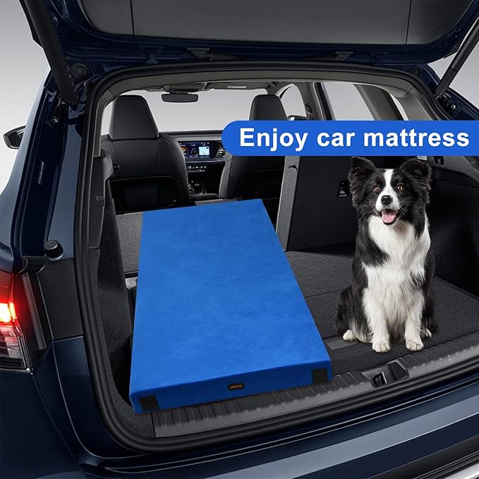 Memory Foam Camping Mattress pad, Comfortable Thick Floor Sleeping Mat for Adults with Waterproof and Non-Slip Bottom, Portable Roll Up Mattress for Sleepover Guest,Cot Mad for Car Camping
