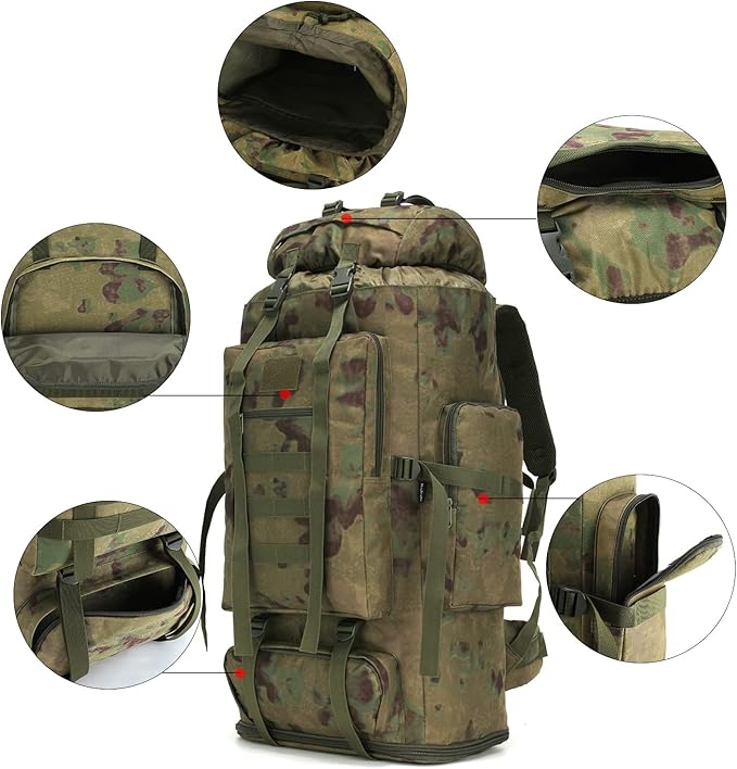 Hiking Backpack for Men 70L/100L Camping Backpack Military Rucksack Molle 3 Days Assault Pack for Climbing