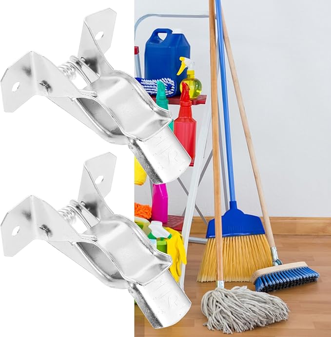 10pcs Broom and Mop Holder Wall Mount Iron Utility Hooks for Household Cleaning Tool Organization Storage