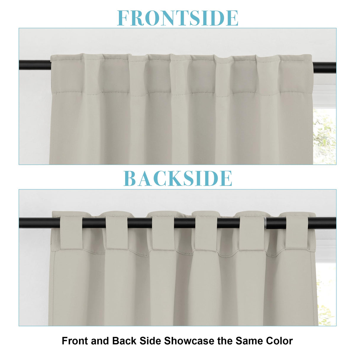 Curtains 80 inches Long for Bedroom Living Dining Room (2 Count)
